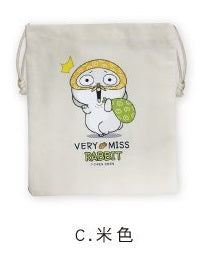 CBG-387C 手感中束口袋( 米色)-好想兔