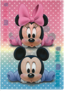 2129-671  Mickey And Minnie Mouse A4 3分頁文件夾