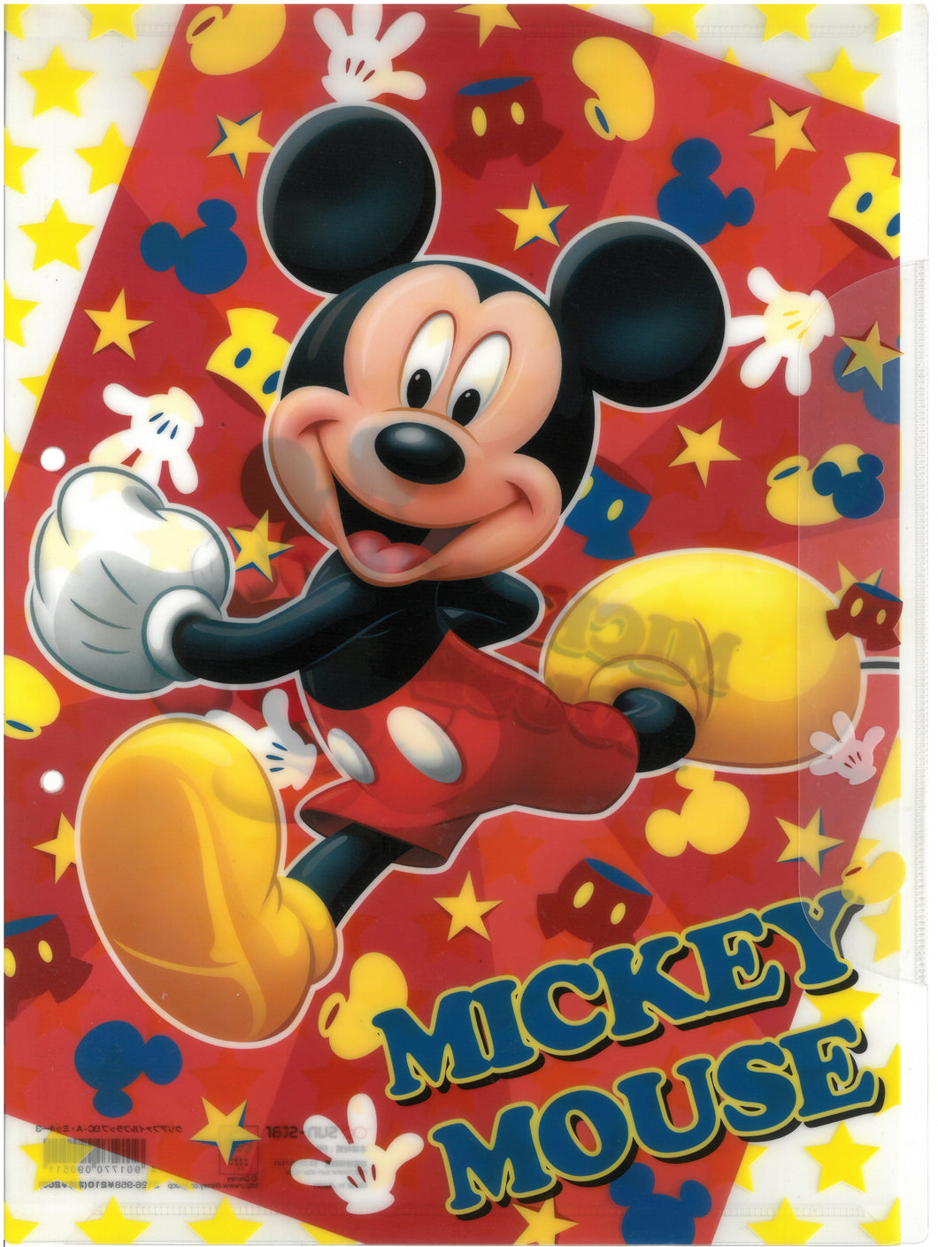 2126-958  Mickey Mouse  2孔 A4單人透明文件夾