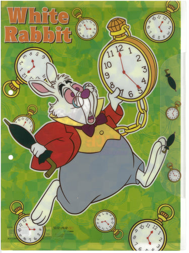 2127-059  The Alice In Wonderland-White Rabbit  A4 2孔單人透明文件夾