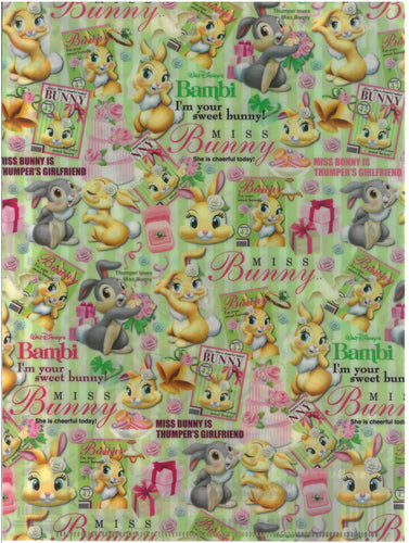 2141-272  Miss Bunny &  Thumper   A4 雙開透明文件夾